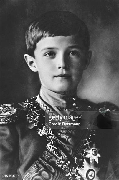 Tsarevitch Alexis, son of Nicholas II of Russia. He was a victim of Hemophilia. Ca. 1910s.
