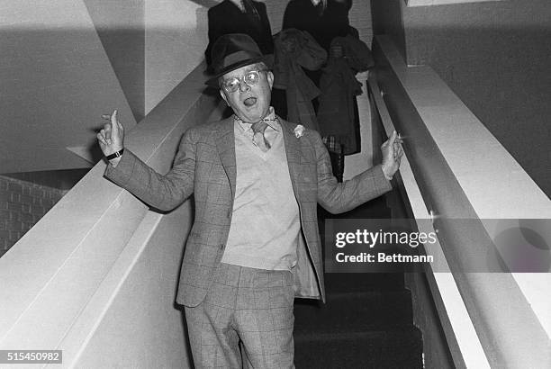 New York, NY- Author Truman Capote is one of the literary figures at the disco club "New York, New York," for a party celebrating the publication of...