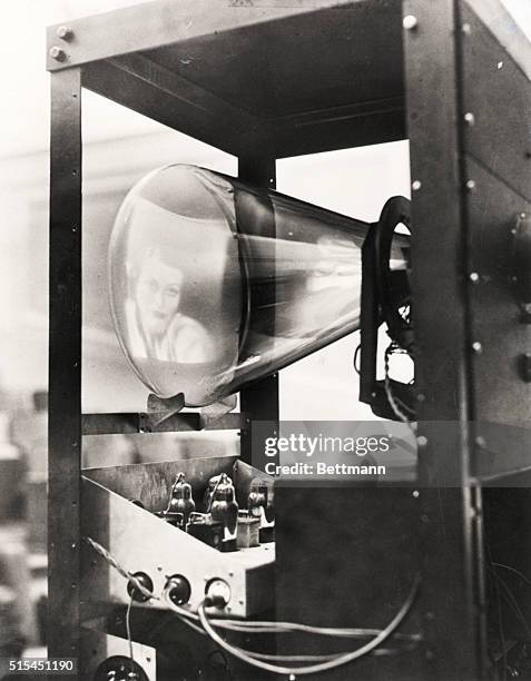 Pennsylvania, PA- Photo shows a picture of Joan Crawford as it appeared on the cathode tube after being televised by an adjoining room over Philo...