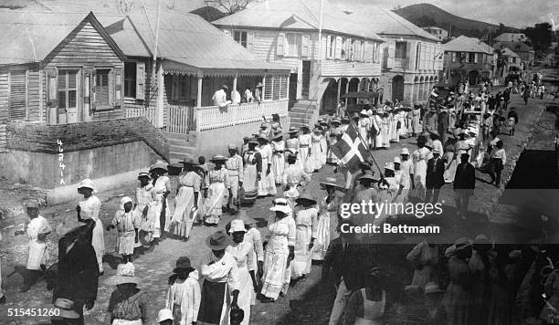 Photo shows the Labor Day Parade at Fredenksted.
