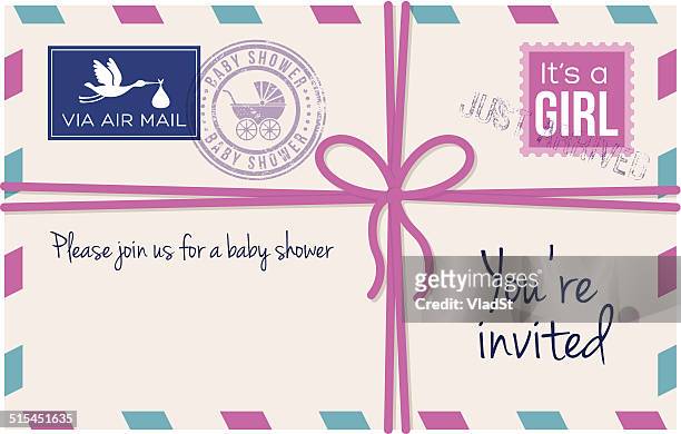 baby girl shower invotation letter - baby shower 幅插畫檔、美工圖案、卡通及圖標
