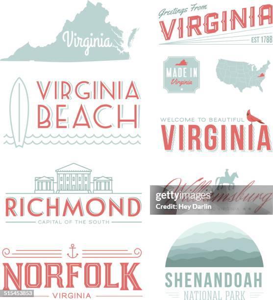 virginia typografie - virginia stock-grafiken, -clipart, -cartoons und -symbole