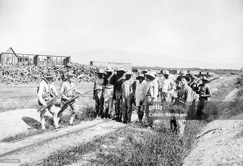 Marines Guard Haitian Prisoners