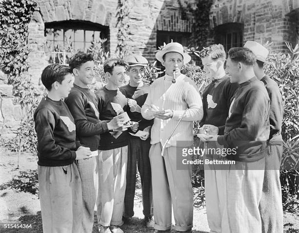 Mamaroneck, New York-: Actor Bing Crosby is besieged by caddies who are getting his autograph at the Winged Foot Country Club course in Mamaroneck,...