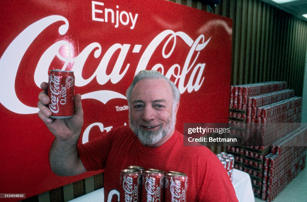 Gay Mullins Holding Can of Classic Coke
