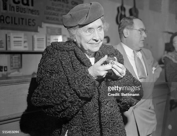 Helen Keller reclaimed the watch she lost in a taxicab January 17, 1952. The watch was given to her by John Hitz, the secretary of Alexander Graham...
