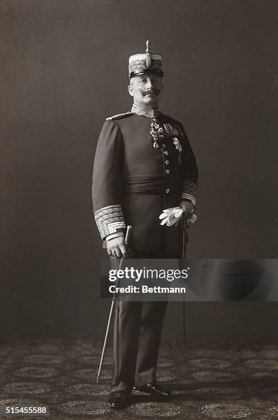 Full-length portrait of Kaiser Wilhelm II of Germany in military ...