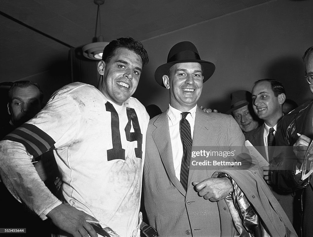 Otto Graham and Paul Brown Smiling