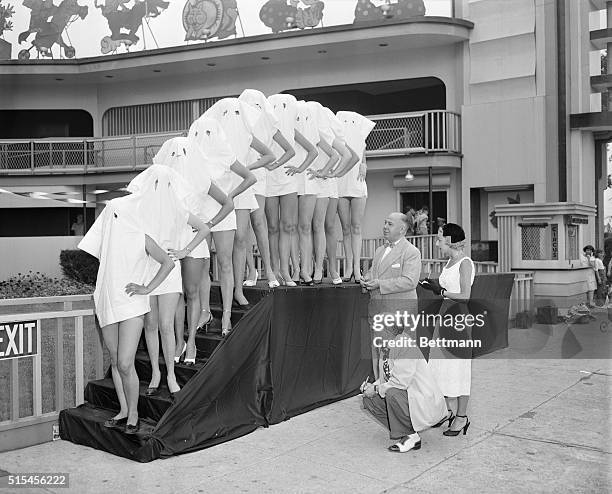 Palisades Amusement Park, Beautiful leg Contest: pillow cases over the girls heads were there so the Judges would not be swayed by a girl's beautiful...