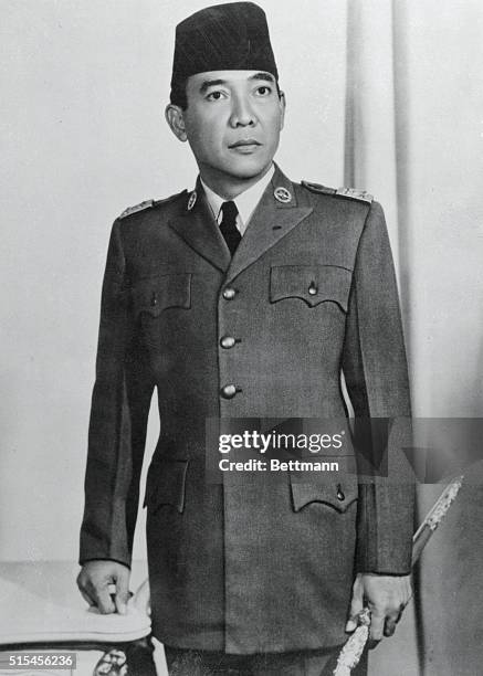 This is the latest official portrait of Dr. Achmed Soekarno, the President of the Republic of Indonesia.