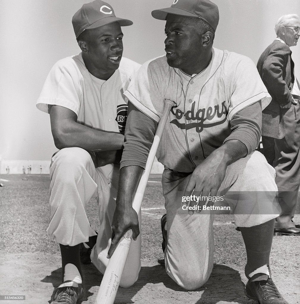 Jackie Robinson with Frank Robinson