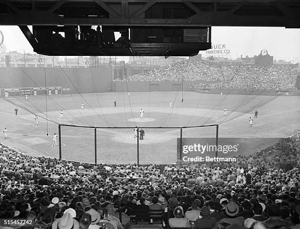 General view at Fenway Park, April 17, as 32,563 fans attended the opening of the Red Sox 1956 season at home as the Red Sox took on the Baltimore...