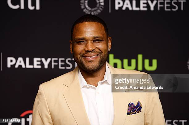 Actor Anthony Anderson arrives at The Paley Center For Media's 33rd Annual PaleyFest Los Angeles presentation of "Black-ish" at the Dolby Theatre on...