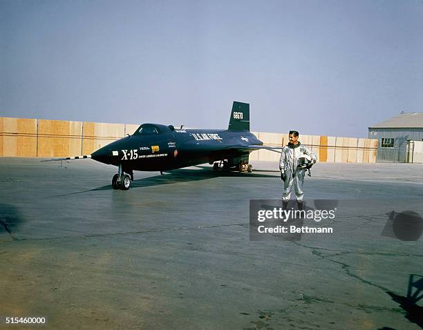 Pilot Scott Crossfield with America's manned rocket plane.