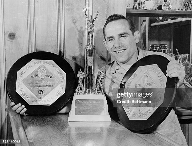 Yogi Berra, elected the most valuable player in the American League by the Baseball Writers' Association of America. The Yankee catcher, who polled...