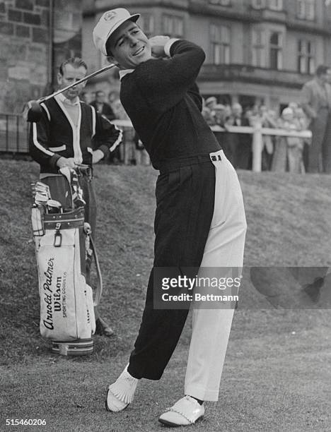 Onlookers at St. Andrews were treated to South African Golfer Gary Player's own version of a "split teeformation," As he practiced, July 2nd, in a...