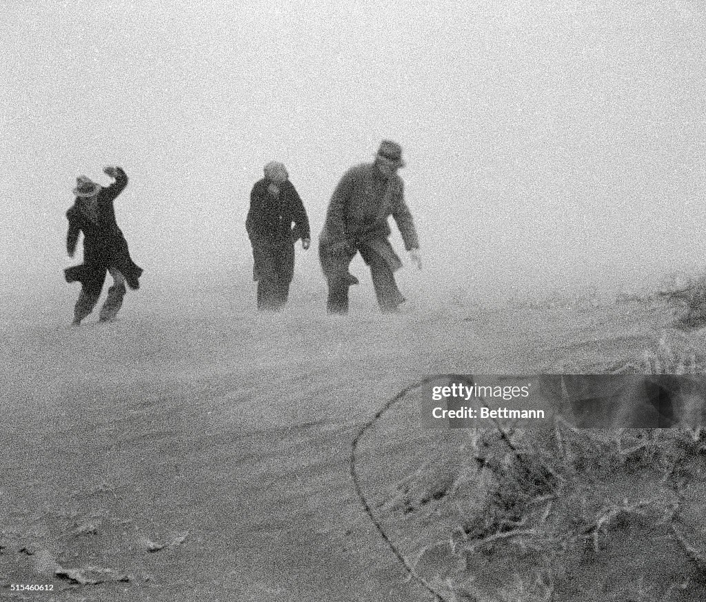 Men Caught in a Dust Storm During the Dust Bowl