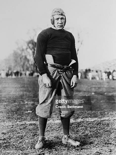 Knute Rockne is pictured here, as he appeared while Captain of the Notre Dame football team.