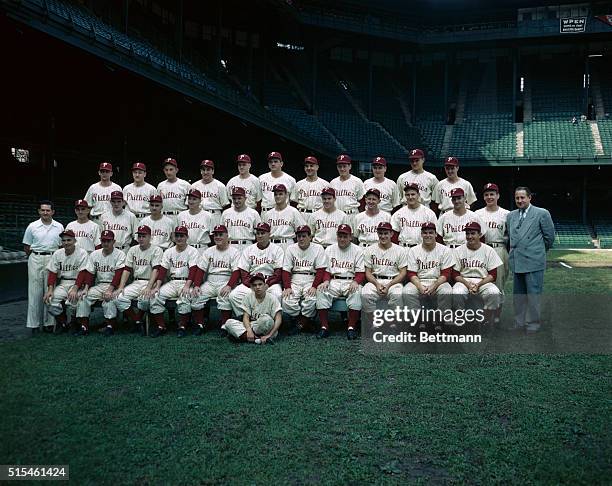 The 1950 Philadelphia Phillies, who in a few days are expecting to clinch, mathematically, the National League Pennant is seen here.