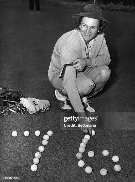 The only woman ever to compete against men in the Los Angeles Open golf tournament, Mrs. Mildred Babe Didrikson Zaharias, former Olympic Games star,...