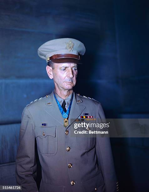 General Jonathan Wainwright is shown in uniform in this waist-up portrait.
