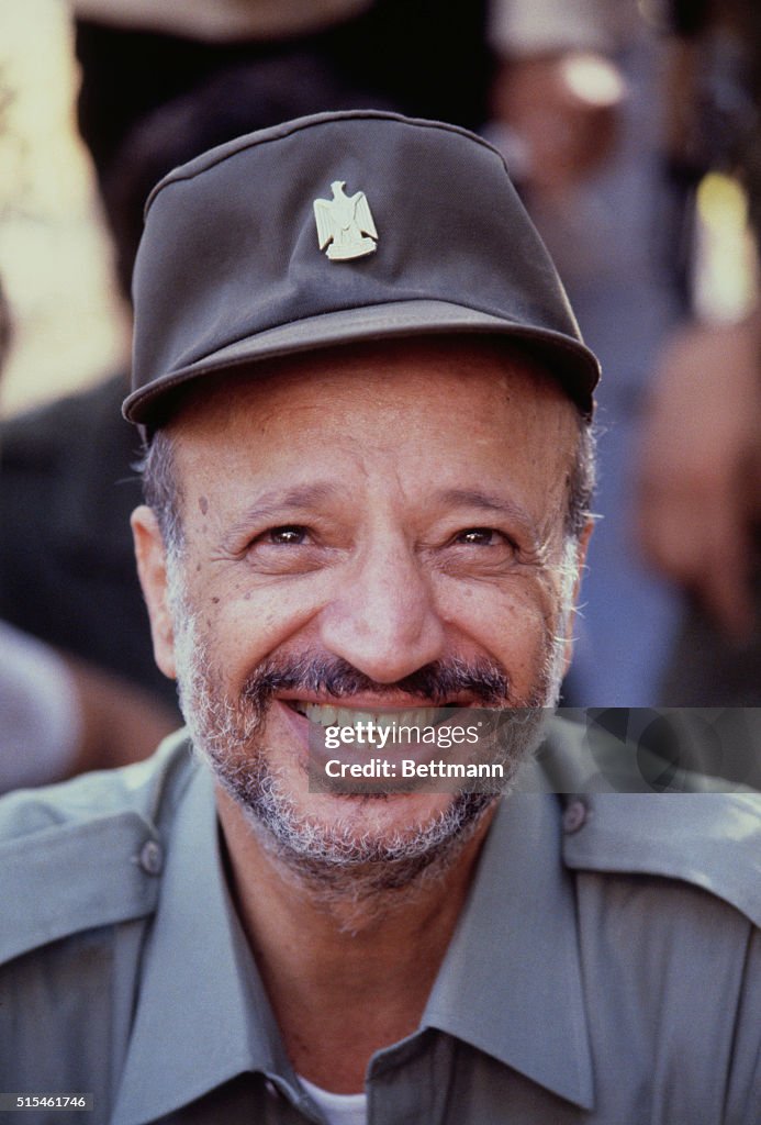 PLO Chairman Yasser Arafat Smiling
