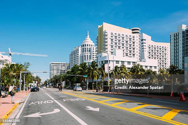 collins avenue in south beach, miami, fl, usa - miami people stock pictures, royalty-free photos & images