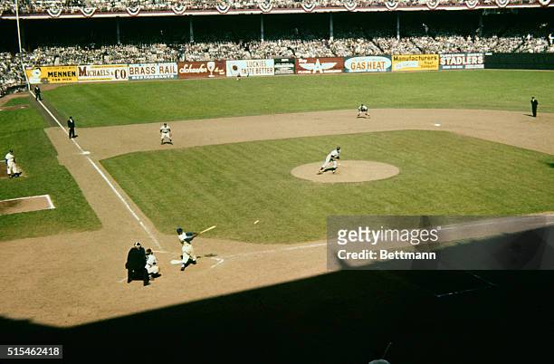 This is a general view of the 2nd game of the World Series at Ebbets Field between the Brooklyn Dodgers and New York Yankees.