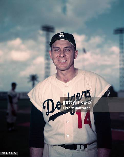 Gil Hodges of the LA Dodgers. UPI color slides.
