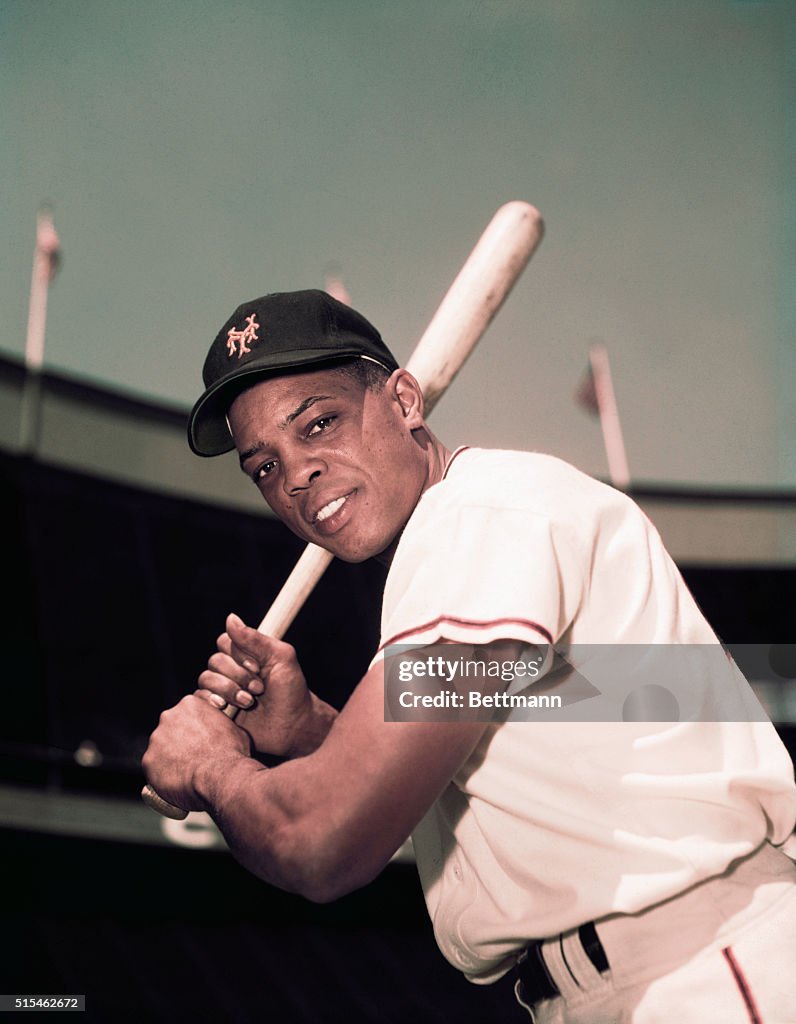 Willie Mays in Batting Stance