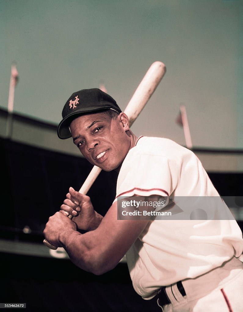 Willie Mays in Batting Stance