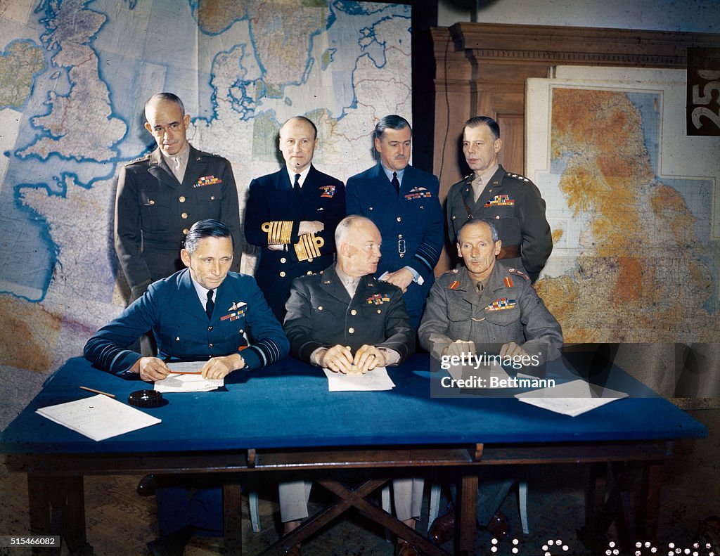 General Eisenhower with Staff