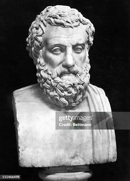 SOPHOCLES. GREEK PLAYWRIGHT, NAPLES. UNDATED. PHOTOGRAPH OF STATUE.