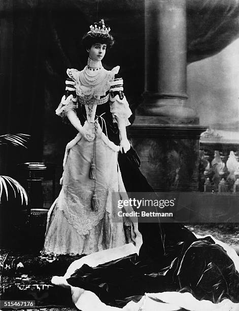 Picture shows Consuelo Vanderbilt, the 9th Duchess of Marlborough, dressed for the coronation of Edward VII.