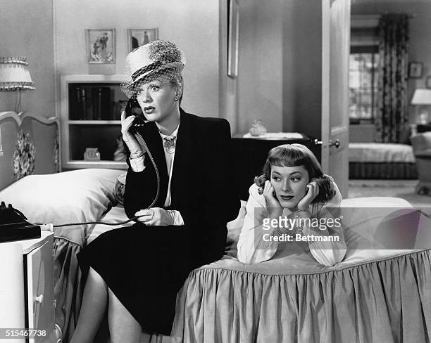 Movie still from the 1948 film "One for the Books," also called "The Voiceof the Turtle." In this scene, Eve Arden is shown talking on the phone.