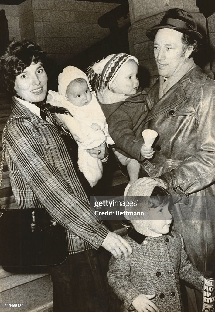 Pierre Trudeau Posing with Wife and Children