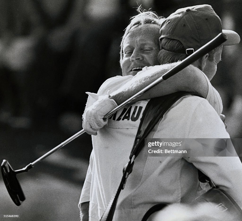 Jack Nicklaus Hugging His Son