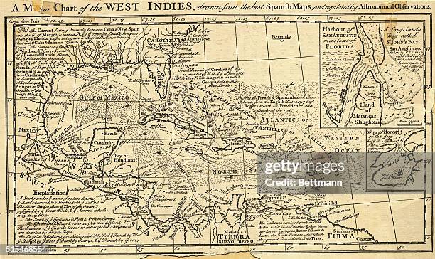 Map of the West Indies. From "A New History of Jamaica". London, 1740.