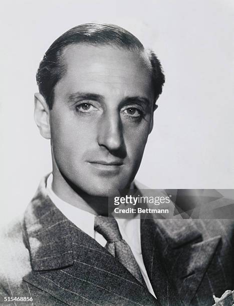 Basil Rathbone, who is playing opposite Ann Harding in the Max Schach - Trafalgar film Love From A Stranger, directed by Rowland V. Lee.