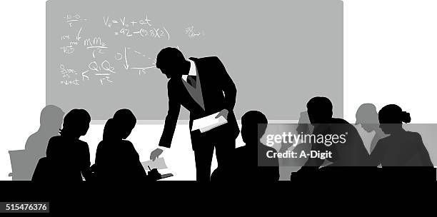 ilustrações de stock, clip art, desenhos animados e ícones de colégio sala de aulas e folhetos - jovens estudando