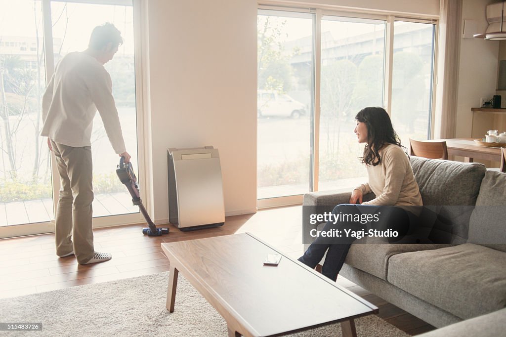 The couple has spent together in the living room