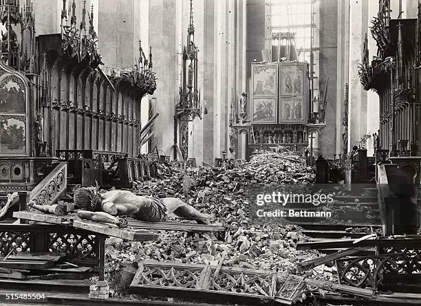 Church of Our Lady, Frauenkirche after an Allied air raid.