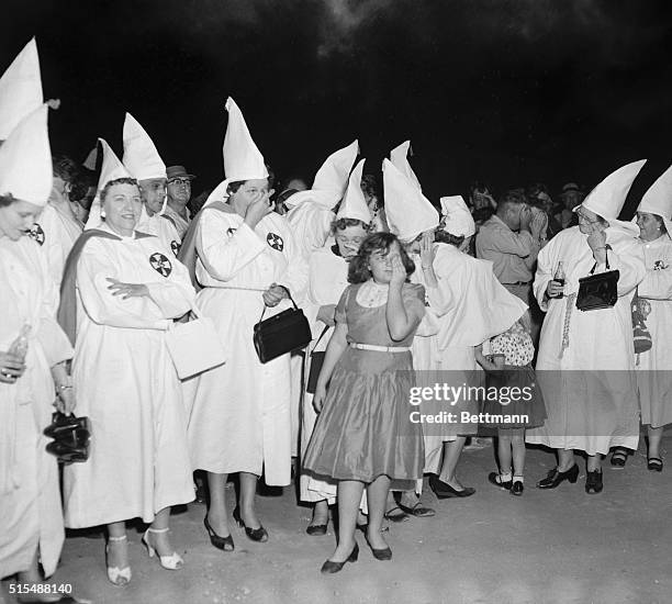 Women Blinded by Smoke from Burning Crosses 1956