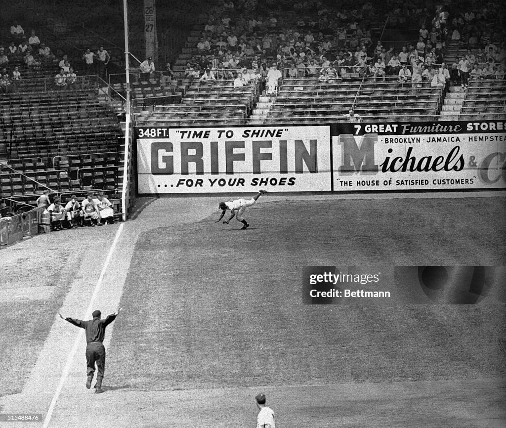 Jackie Robinson Failing to Catch the Ball