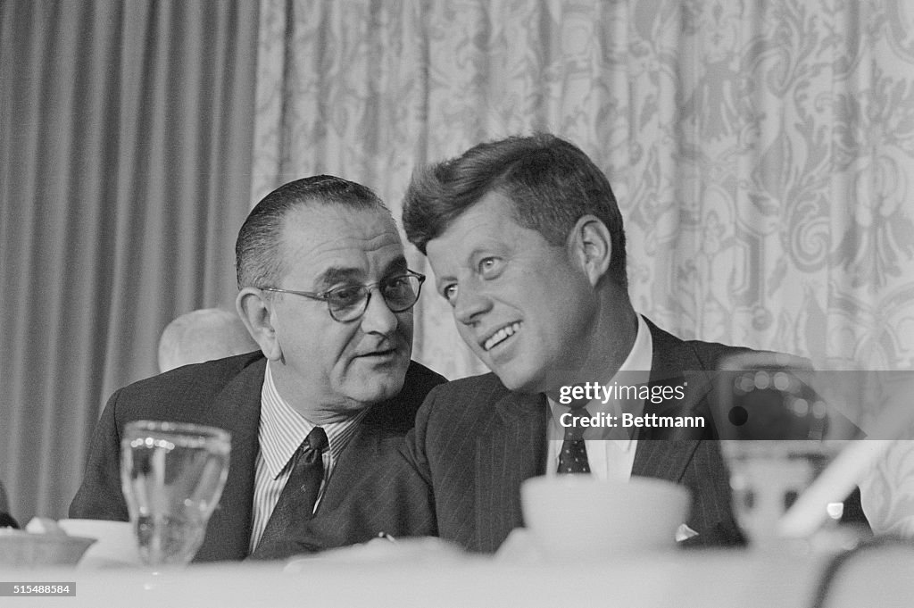 Lyndon Johnson Speaking to John Kennedy