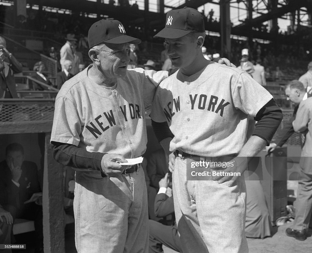 Casey Stengel with Whitey Ford Before World Series Game