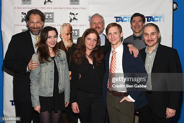 Director David Staller, Talene Monahon, Terry Layman, Hanna Cheek, Jeremy Beck, Jonathan Hadley and John Plumpis attend the "Widowers' Houses"...