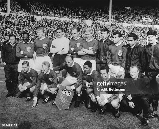 Pictured at Wembley Stadium here before the start of the Football Association Cetenary Celebration match against England is the "rest of the world...