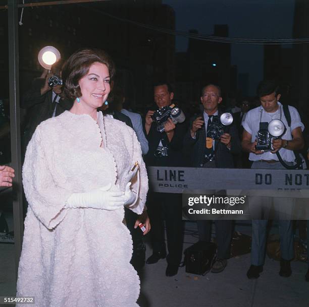 Ava Gardner attends the world premiere of The Night of the Iguana, in which she plays starring part.