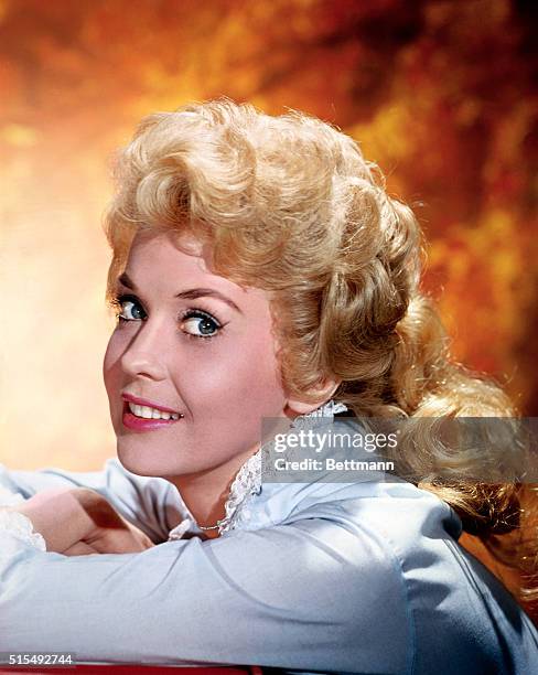 Actress, Donna Douglas from the TV show The Beverly Hillbillies smiles in this portrait photo.